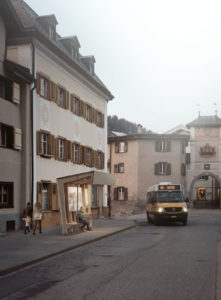 Bus stop in Switzerland