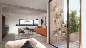 Interior 3D Redering of a modern apartment in Amsterdam